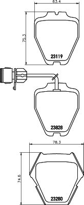 HELLA PAGID 8db355008791 -  Комплект тормозных колодок, дисковый тормоз